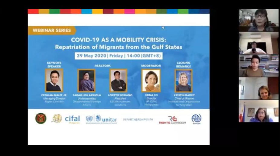 UP-CIFAL Philippines, partners conduct webinar on migrant repatriation in Gulf states